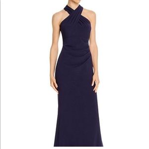 Eliza J Cross Halter Dress Gown BNWT sz 6 navy